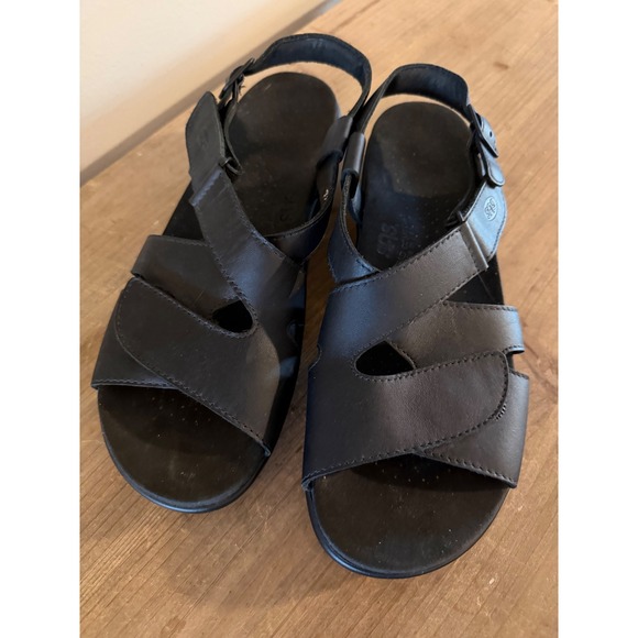 SAS Shoes - SAS Tripad Comfort Black Leather Slingback Sandals Womens 9.5 N Made in USA